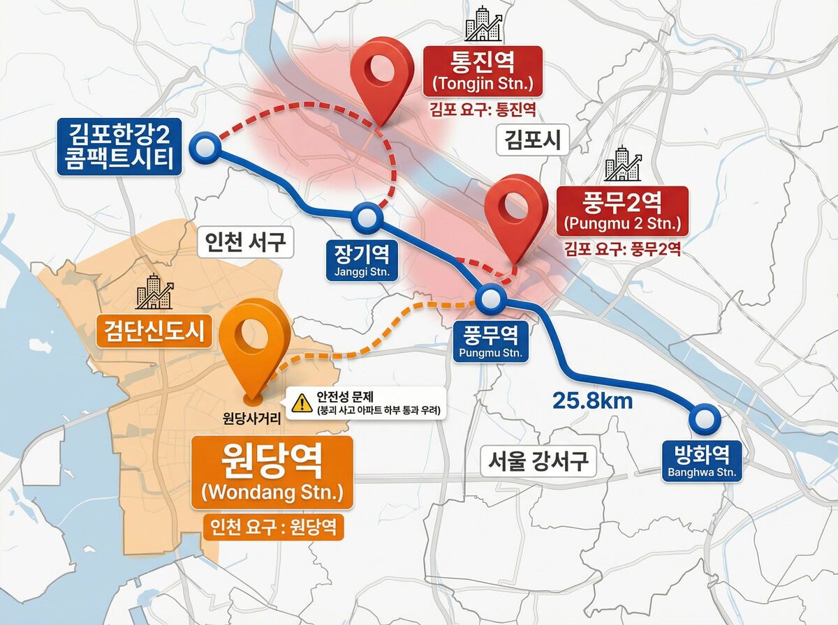 내 집 앞 역 유치 전쟁…5호선 김포·검단 연장 ‘추가 역사’ 쟁탈전